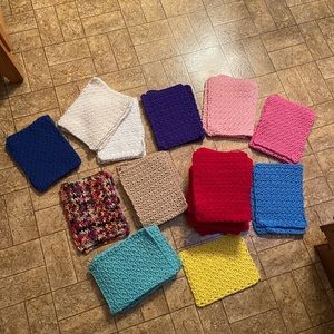 43 Crocheted Individual Lot Granny Squares  -different colors - 7“ by 9” size